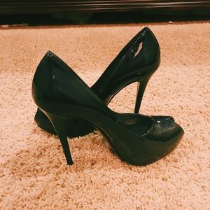 Black Open-Toed Stuart Weitzman Heels